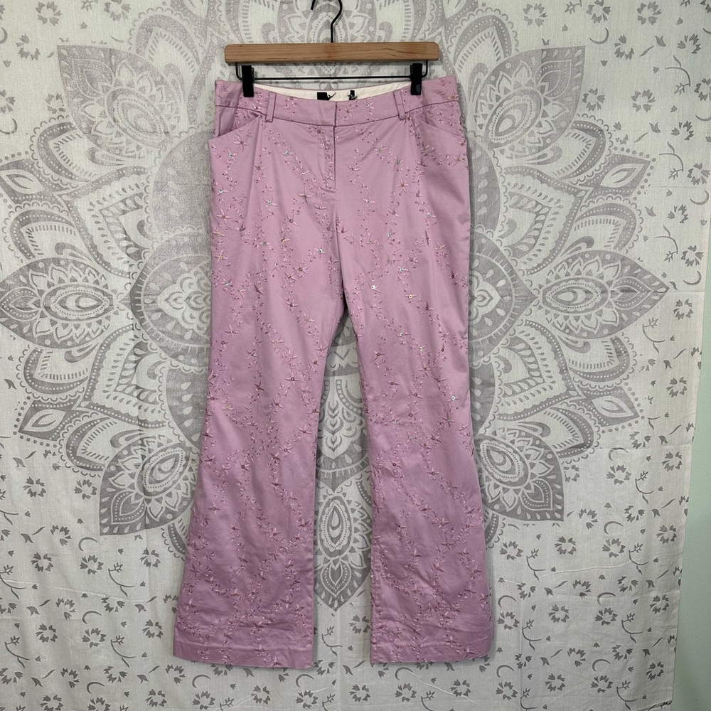 Euc $198 Victorias Secret Moda International Sequin Embroidered Christie Pant 10